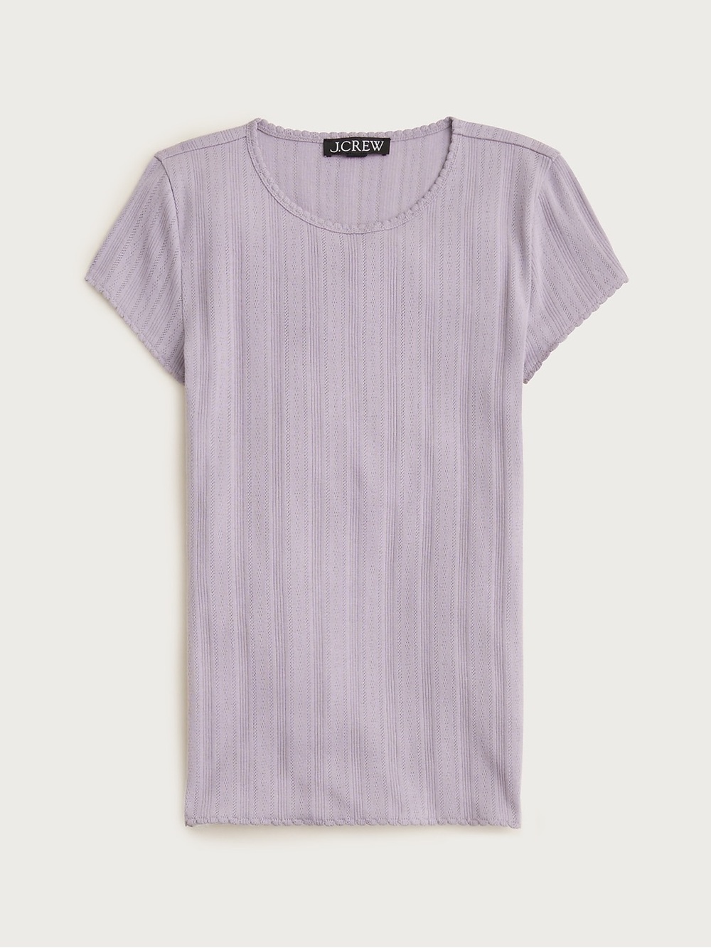 J Crew Pointelle short sleeve T-shirt Medium Stormy Peony Lavender Purple NWT